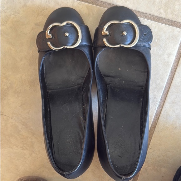 Gucci Sachalin Black Pumps with silver logo buckle 8m 38EU - Picture 13 of 16